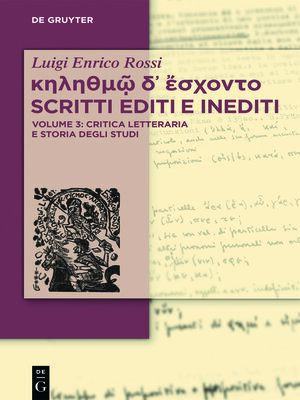 cover image of κηληθμῷ δ᾽ ἔσχοντο Scritti editi e inediti